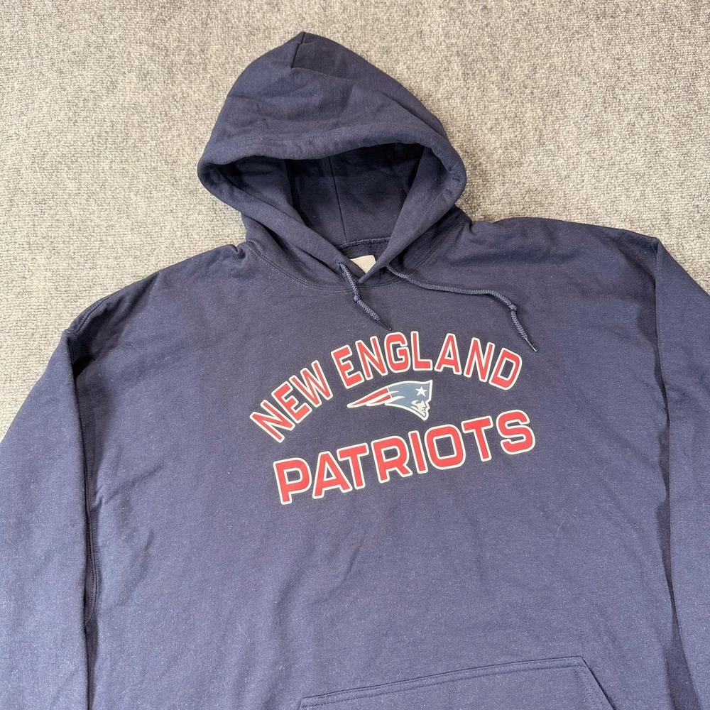 New England Patriots Hoodie Mens 2XL Navy Blue NFL Football Pullover Sweatshirt